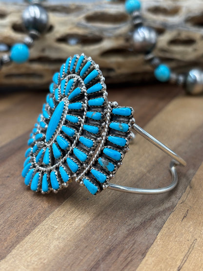 Turquoise Cluster Cuff #922-31A by Davina Benally, Navajo