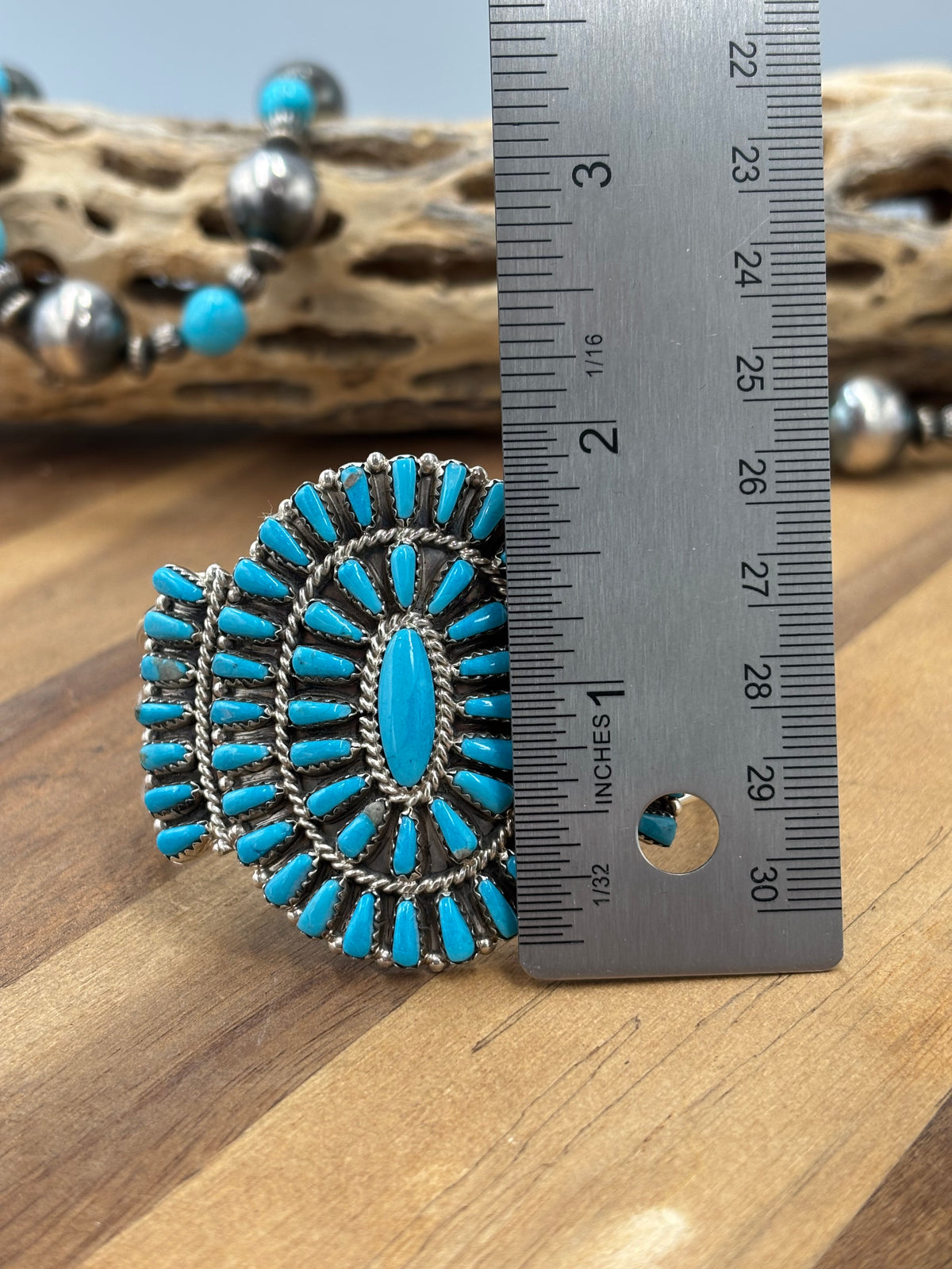Turquoise Cluster Cuff #922-31A by Davina Benally, Navajo