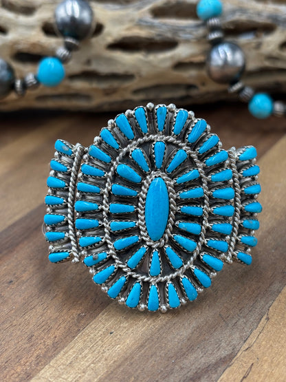 Turquoise Cluster Cuff #922-31C by Davina Benally, Navajo