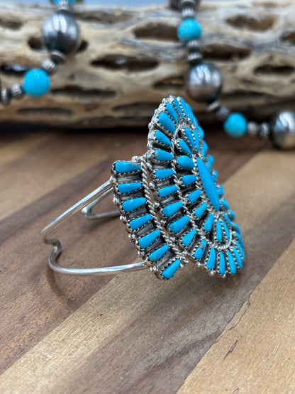 Turquoise Cluster Cuff #922-31C by Davina Benally, Navajo