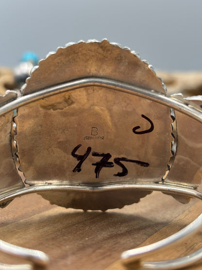 Turquoise Cluster Cuff #922-31C by Davina Benally, Navajo