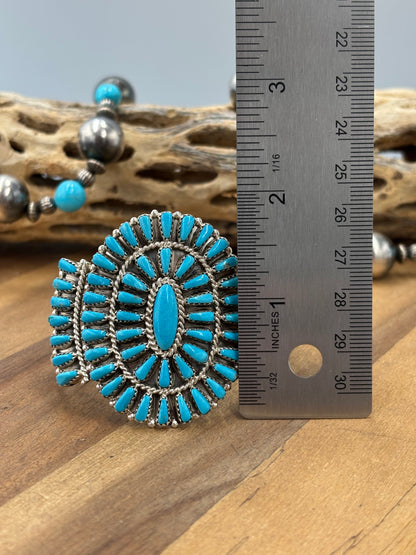 Turquoise Cluster Cuff #922-31C by Davina Benally, Navajo