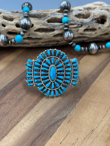 Turquoise Cluster Cuff #922-31D by Davina Benally, Navajo