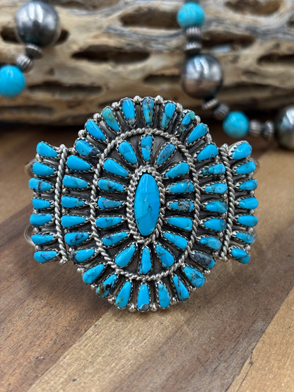 Turquoise Cluster Cuff #922-31D by Davina Benally, Navajo