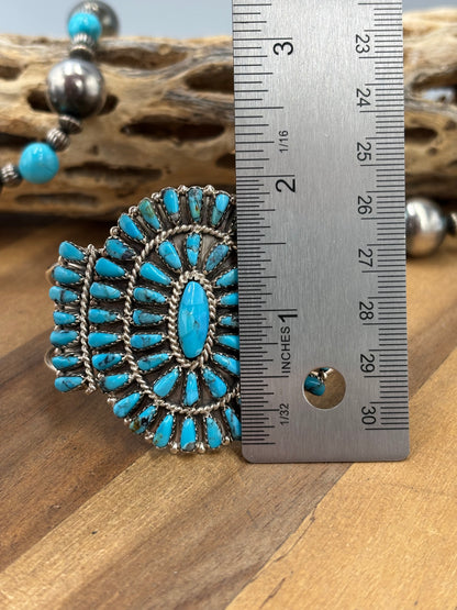 Turquoise Cluster Cuff #922-31D by Davina Benally, Navajo