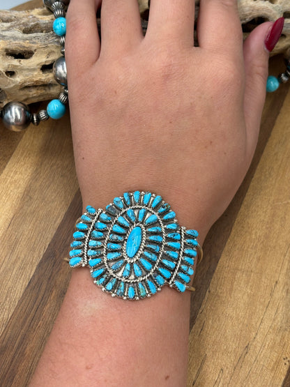 Turquoise Cluster Cuff #922-31D by Davina Benally, Navajo