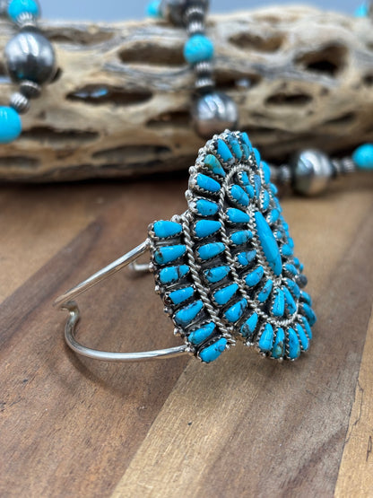 Turquoise Cluster Cuff #922-31D by Davina Benally, Navajo