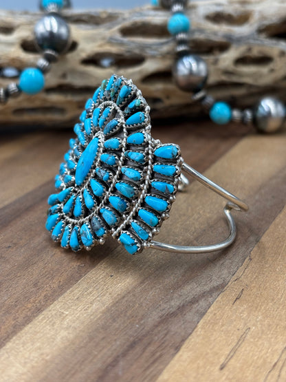 Turquoise Cluster Cuff #922-31D by Davina Benally, Navajo