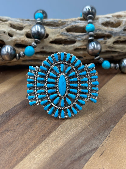 Turquoise Cluster Cuff #922-31E by Davina Benally, Navajo