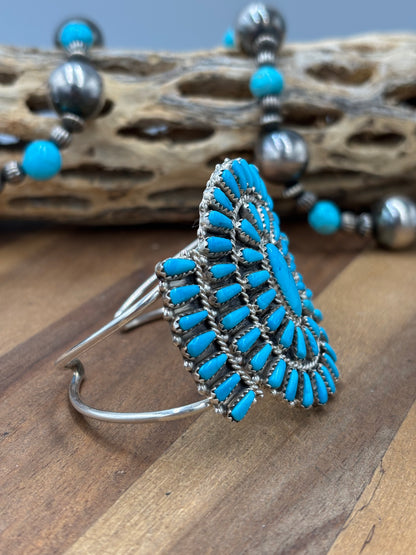Turquoise Cluster Cuff #922-31E by Davina Benally, Navajo