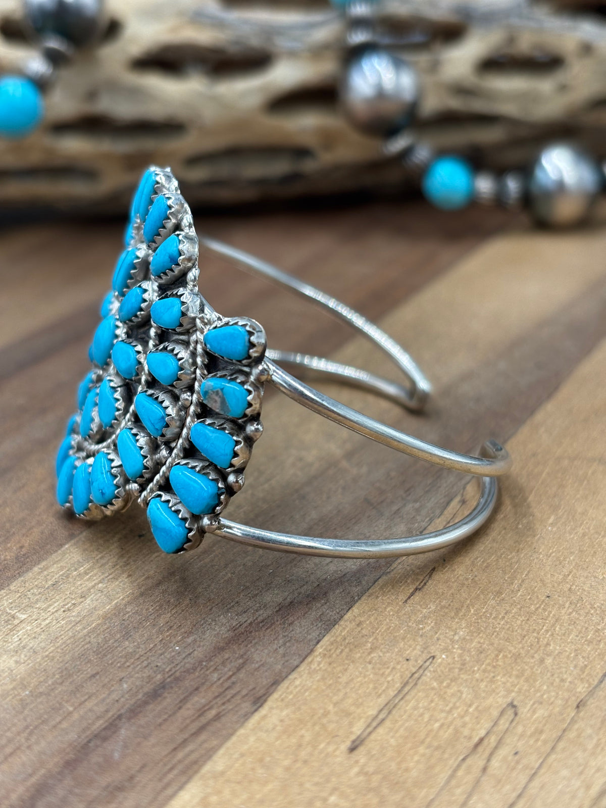 Turquoise Cluster Cuff #922-32A by Davina Benally, Navajo