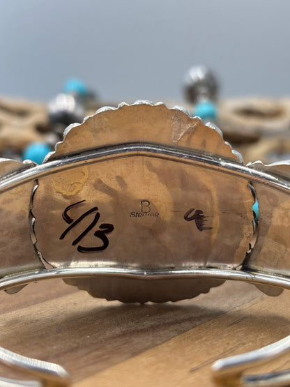 Turquoise Cluster Cuff #922-32A by Davina Benally, Navajo