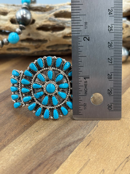 Turquoise Cluster Cuff #922-32A by Davina Benally, Navajo