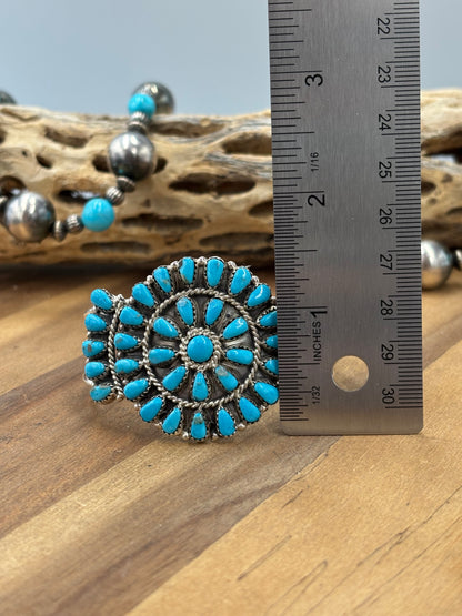 Turquoise Cluster Cuff #922-32B by Davina Benally, Navajo