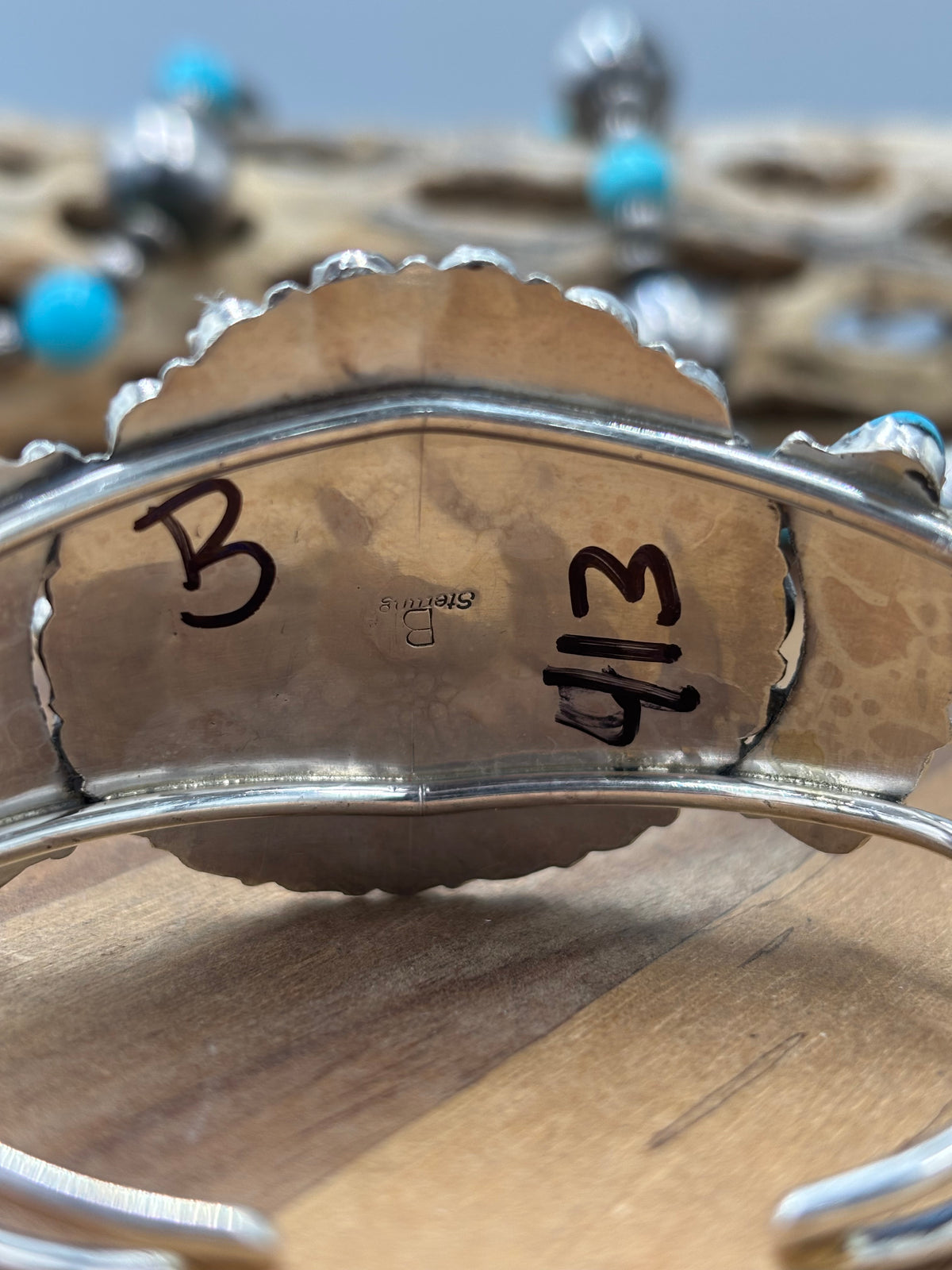 Turquoise Cluster Cuff #922-32B by Davina Benally, Navajo