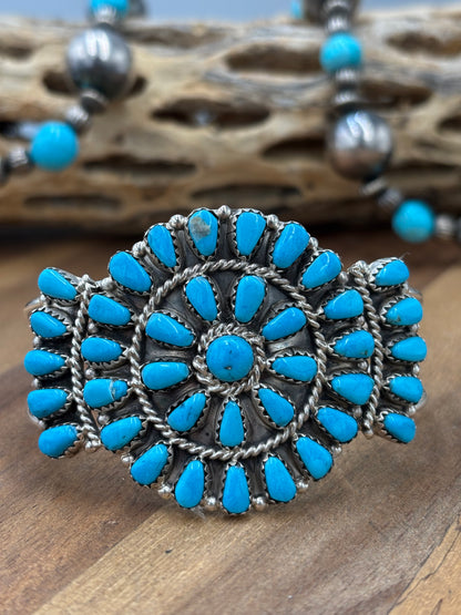 Turquoise Cluster Cuff #922-32C by Davina Benally, Navajo