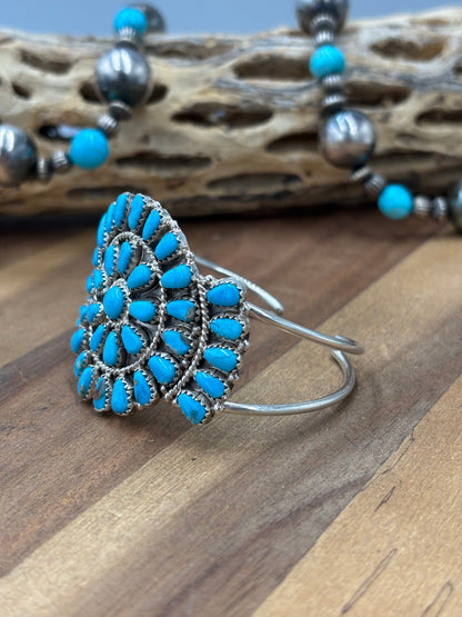 Turquoise Cluster Cuff #922-32D by Davina Benally, Navajo