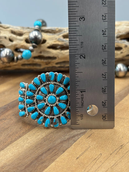 Turquoise Cluster Cuff #922-32D by Davina Benally, Navajo
