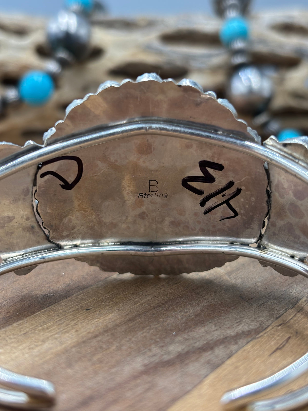 Turquoise Cluster Cuff #922-32D by Davina Benally, Navajo