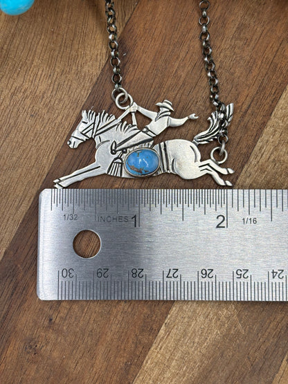 Golden Hills #922-34 Bronc Necklace by Charles Johnson II, Navajo