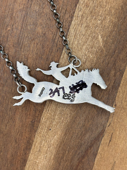 Golden Hills #922-34 Bronc Necklace by Charles Johnson II, Navajo