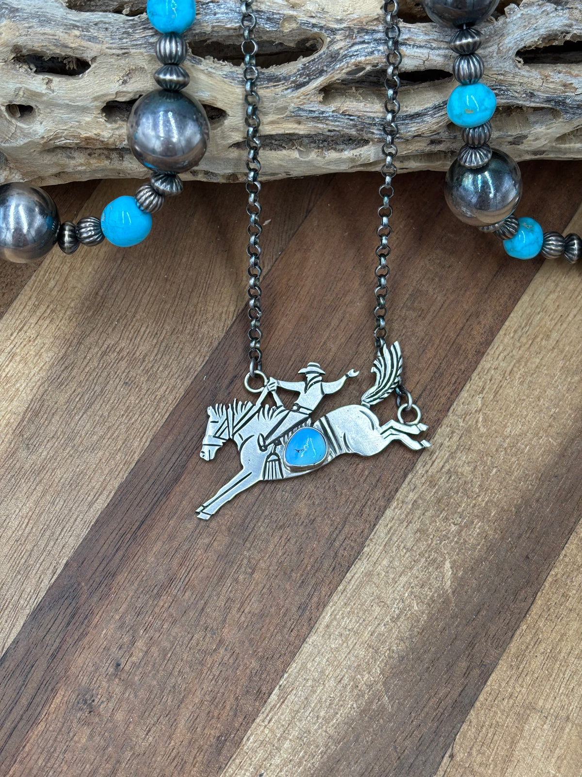 Golden Hills #922-34B Bronc Necklace by Charles Johnson II, Navajo