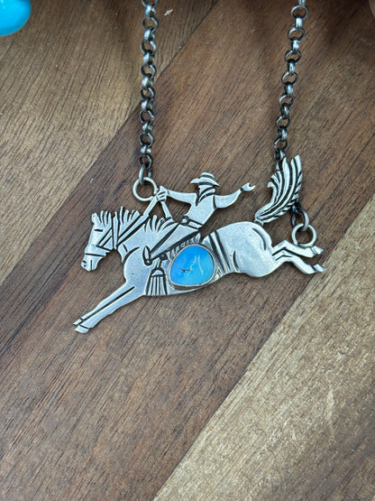 Golden Hills #922-34B Bronc Necklace by Charles Johnson II, Navajo