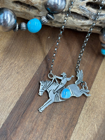 Golden Hills #922-34B Bronc Necklace by Charles Johnson II, Navajo
