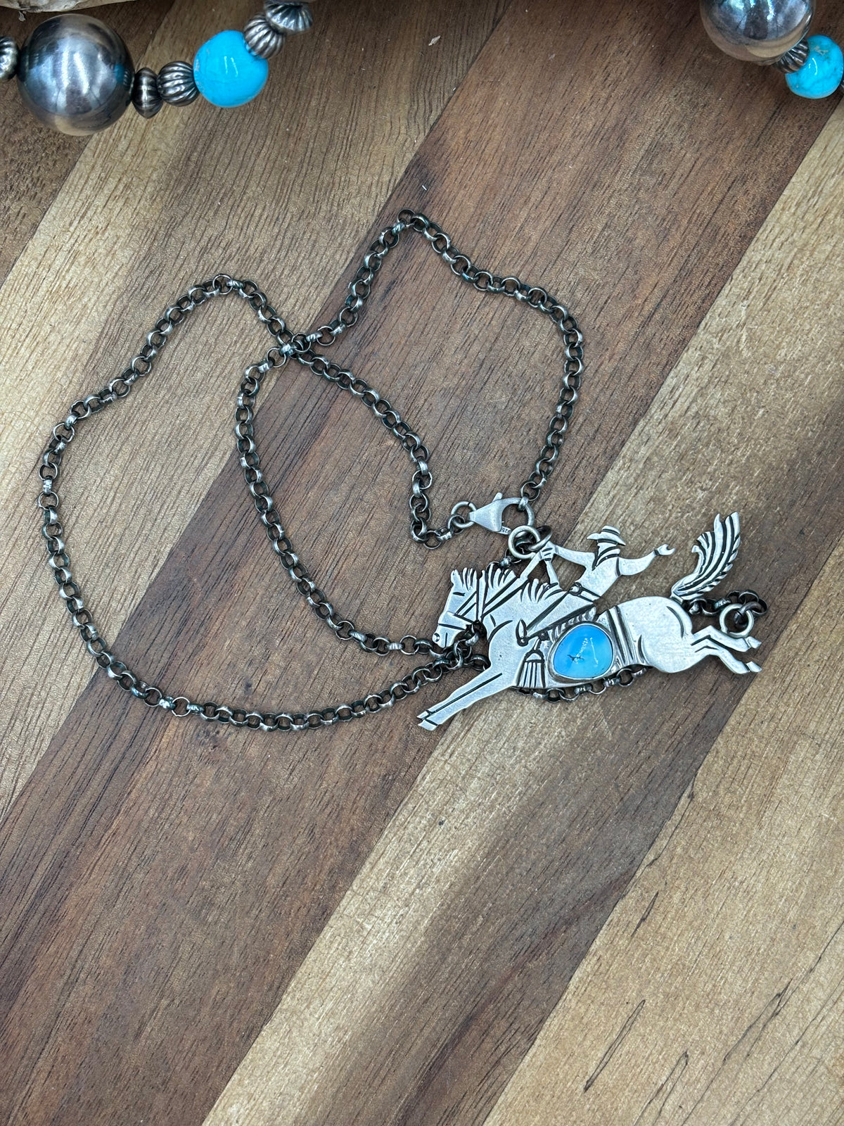 Golden Hills #922-34B Bronc Necklace by Charles Johnson II, Navajo