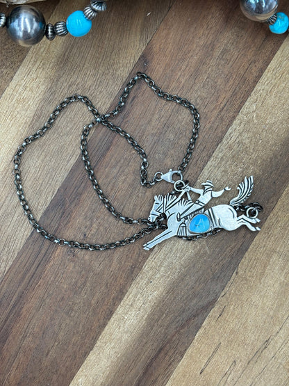 Golden Hills #922-34B Bronc Necklace by Charles Johnson II, Navajo
