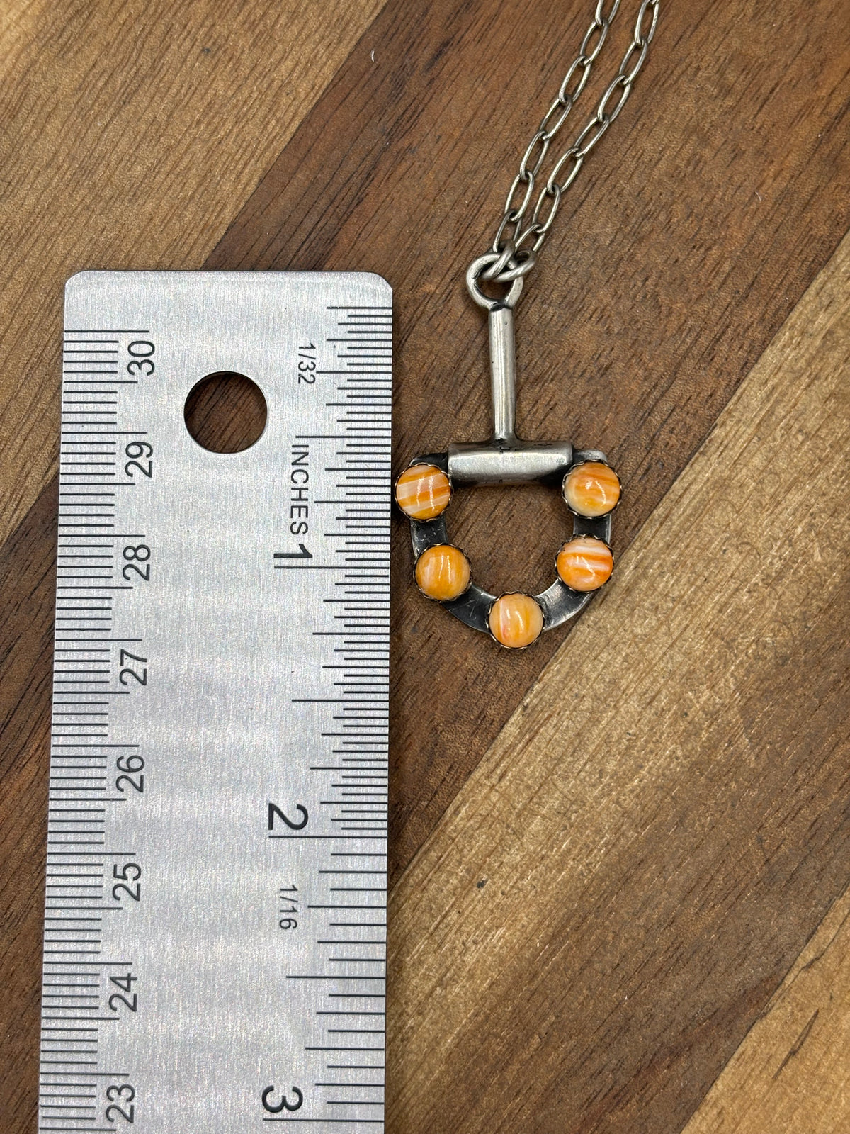 Orange Spiny #922-35 Snaffle Bit Necklace