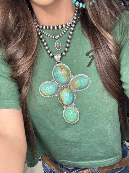 Royston Turquoise Cross Pendant