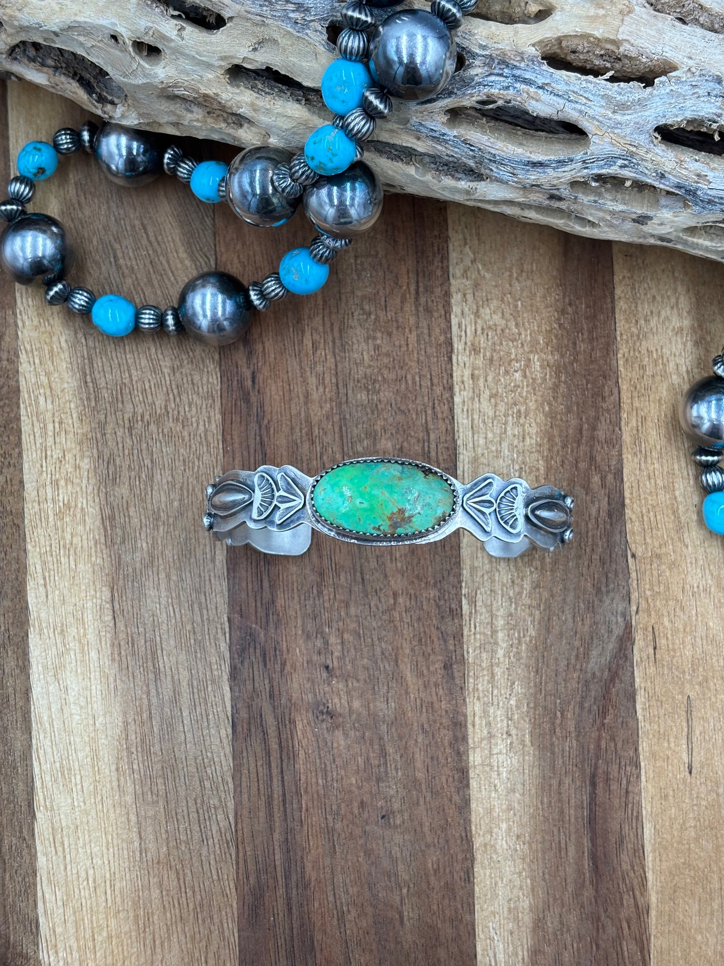 Pixie Turquoise Cuff by Boyd J Ashley, Navajo