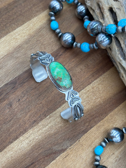 Pixie Turquoise Cuff by Boyd J Ashley, Navajo