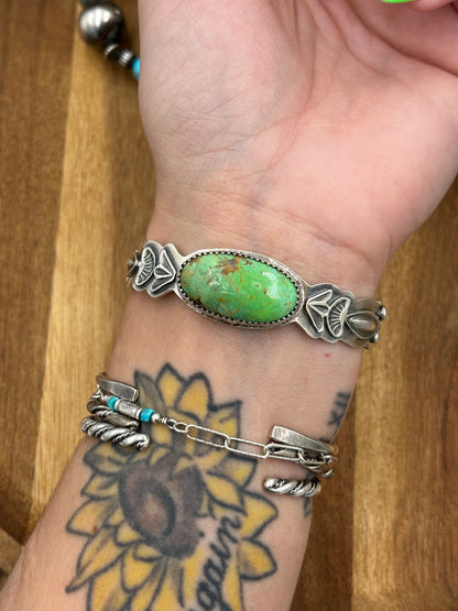 Pixie Turquoise Cuff by Boyd J Ashley, Navajo