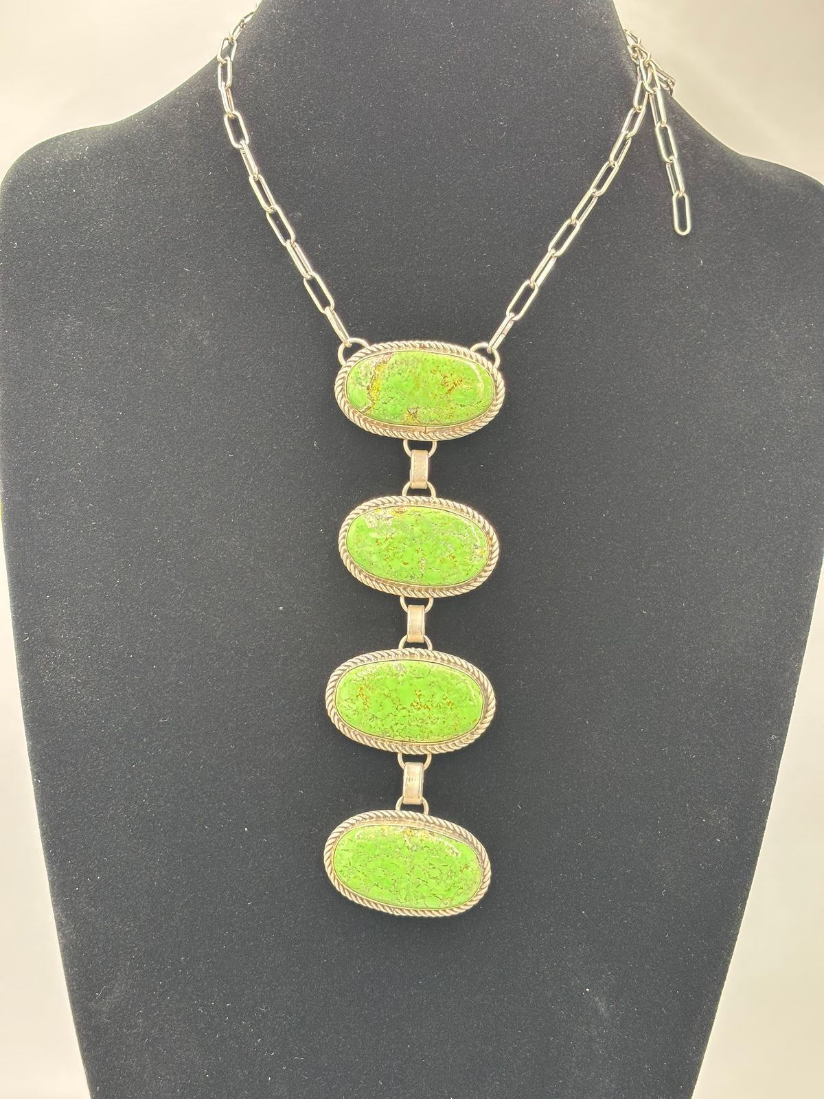 Green Turquoise #923-1 Drop Necklace