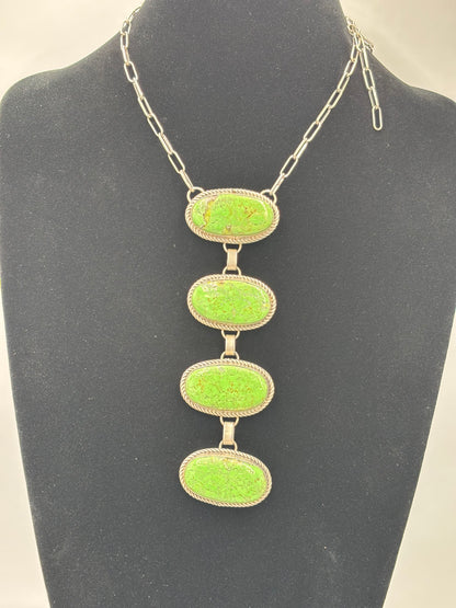 Green Turquoise #923-1 Drop Necklace