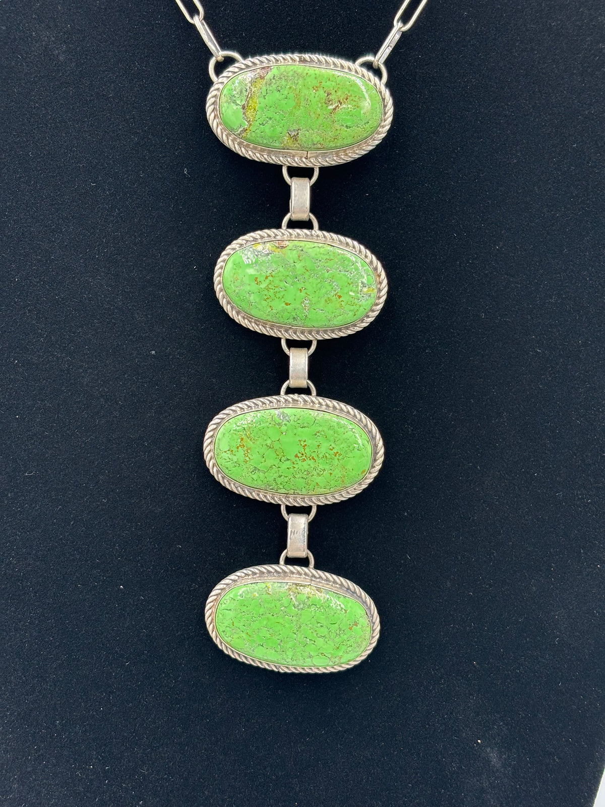 Green Turquoise #923-1 Drop Necklace