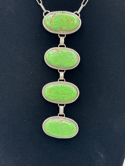 Green Turquoise #923-1 Drop Necklace