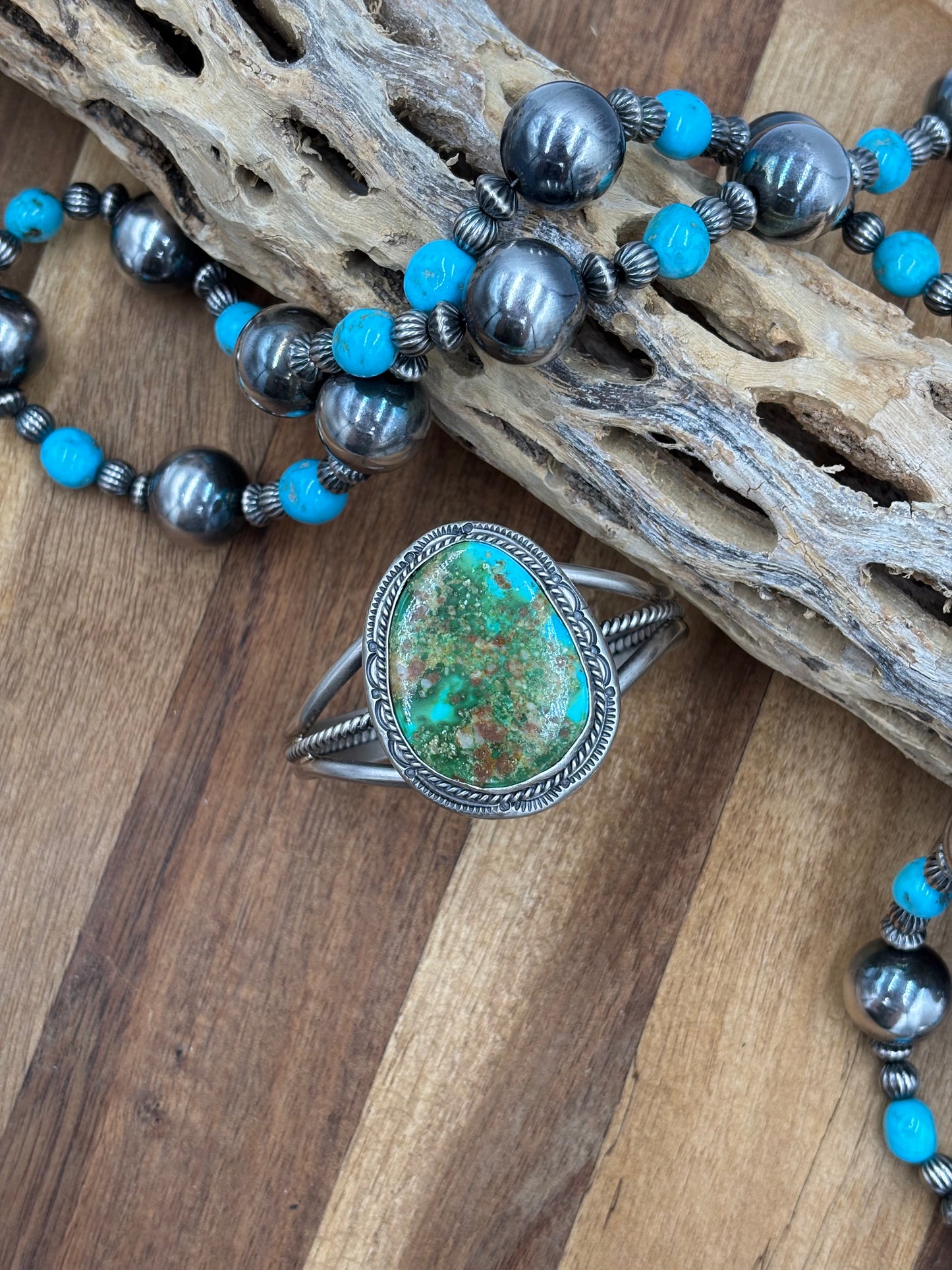 Sonoran Gold Cuff by J Piaso Jr, Navajo