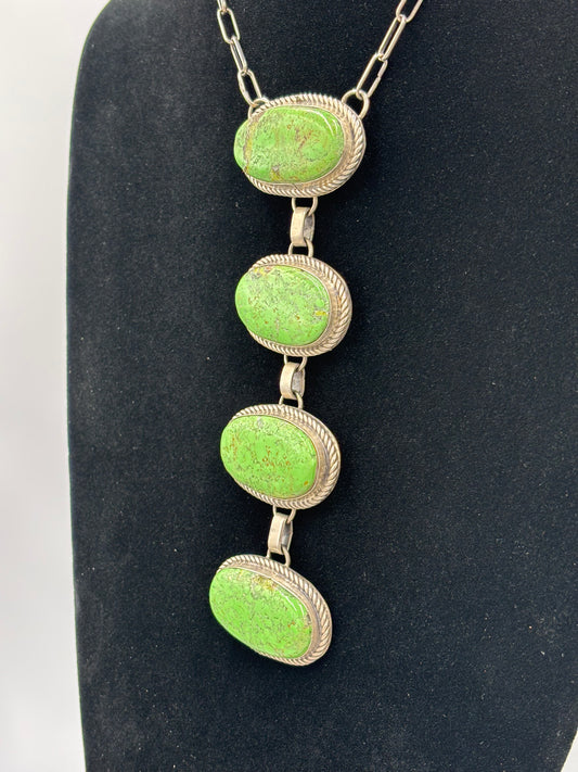 Green Turquoise #923-1 Drop Necklace