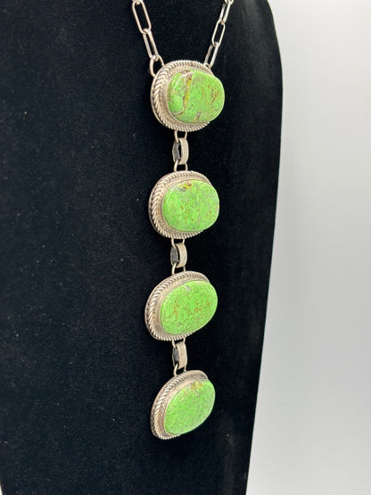 Green Turquoise #923-1 Drop Necklace