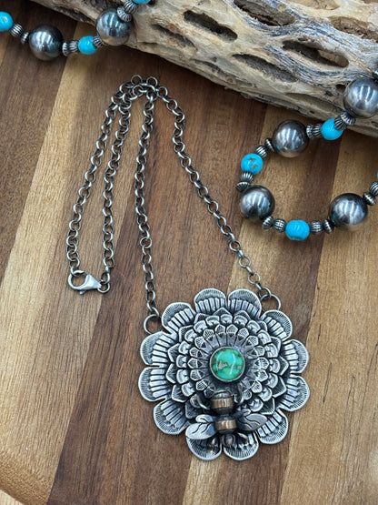 Sonoran Gold Bee Necklace by Russel Sam, Navajo