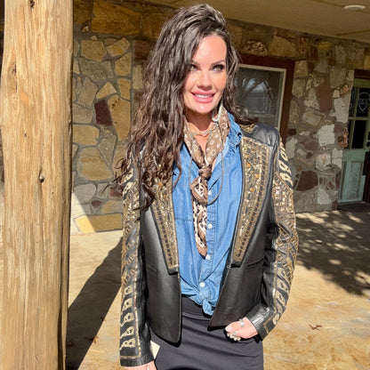 Scully Dark Espresso With Bronze Beaded Embellished Jacket