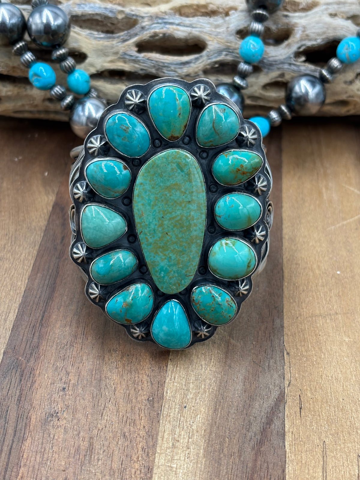 Turquoise #922-41 Cluster Cuff by Gabriel Jurardo