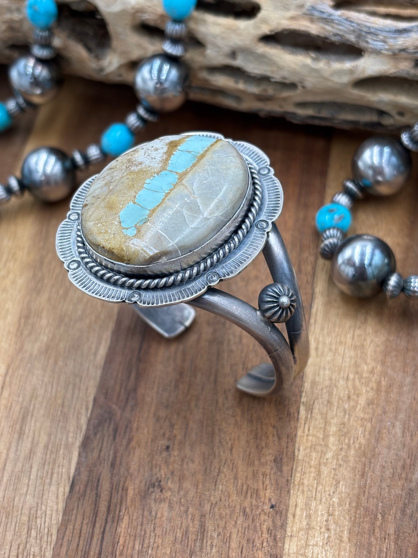 Ribbon Royston Cuff by Ned Nez, Navajo
