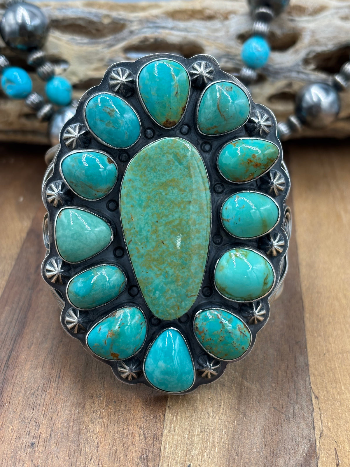 Turquoise #922-41 Cluster Cuff by Gabriel Jurardo