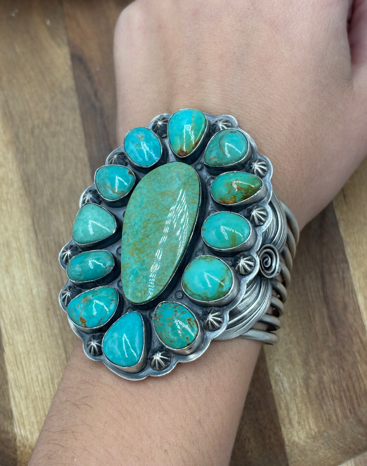 Turquoise #922-41 Cluster Cuff by Gabriel Jurardo