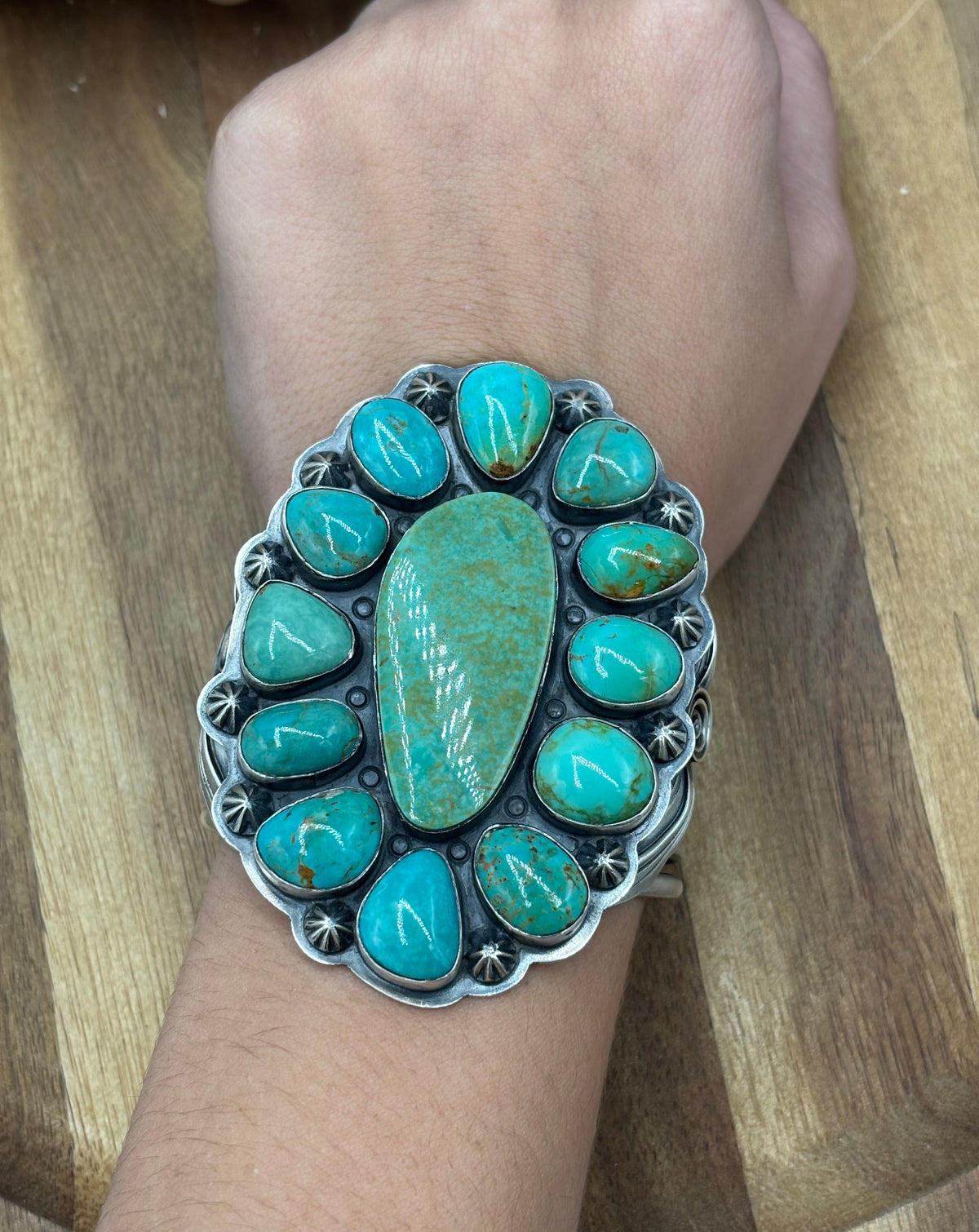 Turquoise #922-41 Cluster Cuff by Gabriel Jurardo