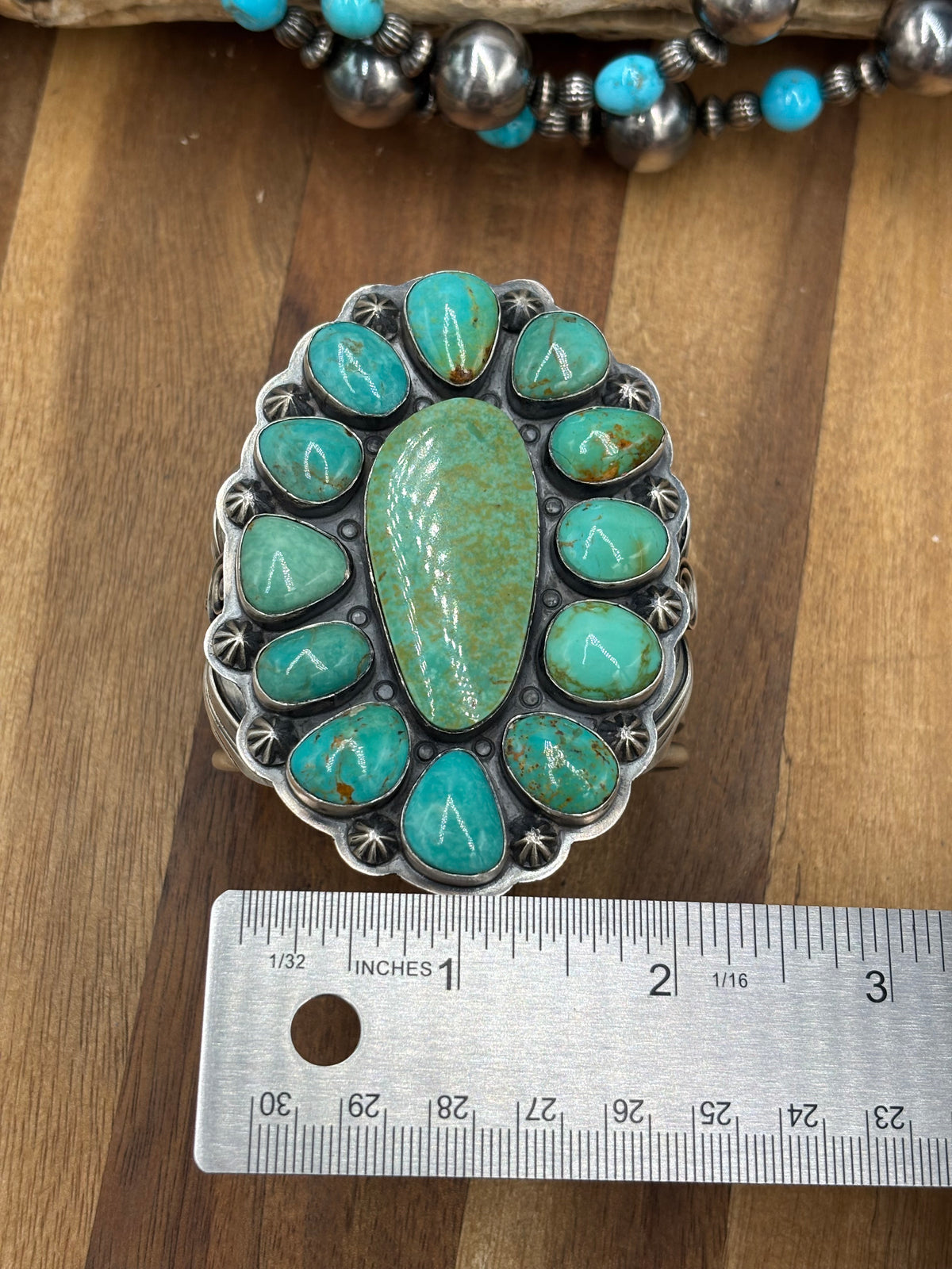 Turquoise #922-41 Cluster Cuff by Gabriel Jurardo
